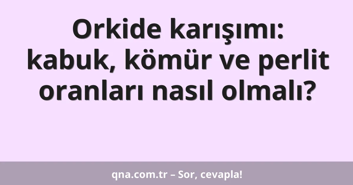 Orkide karışımı: kabuk, kömür ve perlit oranları nasıl olmalı?