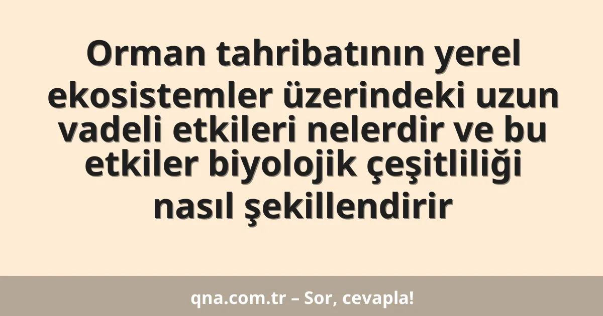 Orman tahribatının yerel ekosistemler üzerindeki uzun vadeli etkileri nelerdir ve bu etkiler biyolojik çeşitliliği nasıl şekillendirir