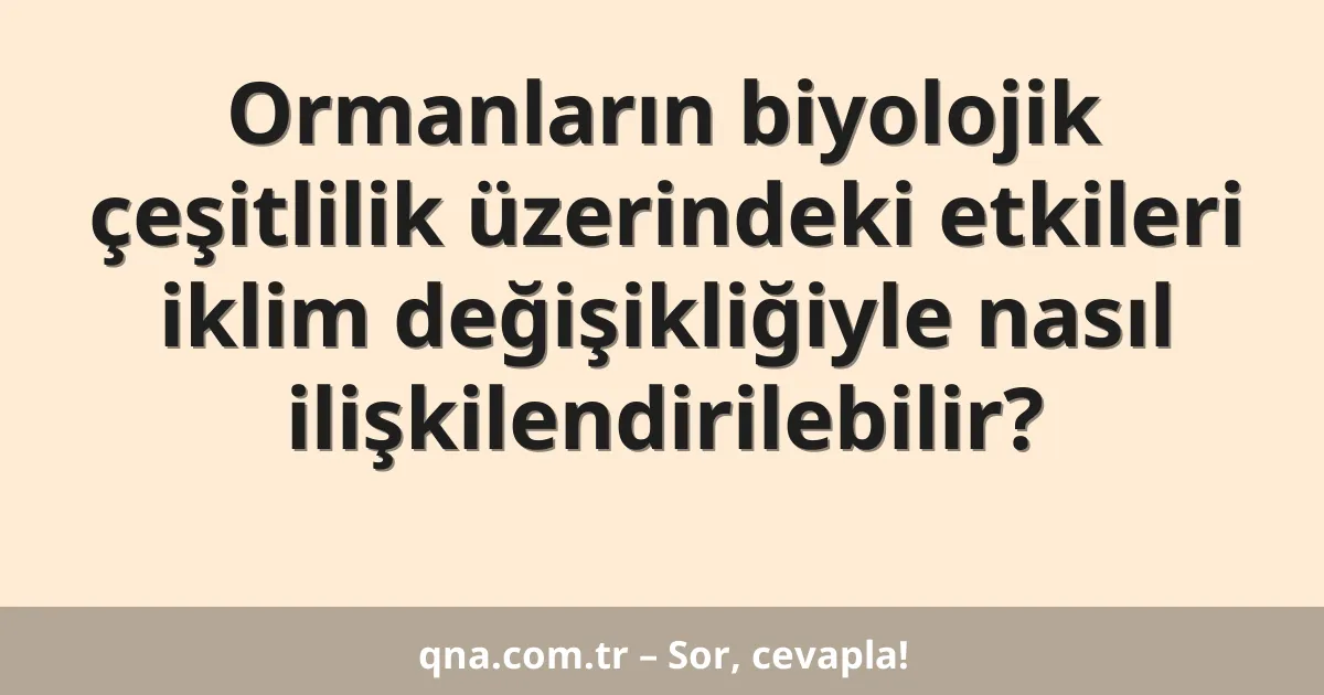 Ormanların biyolojik çeşitlilik üzerindeki etkileri iklim değişikliğiyle nasıl ilişkilendirilebilir?