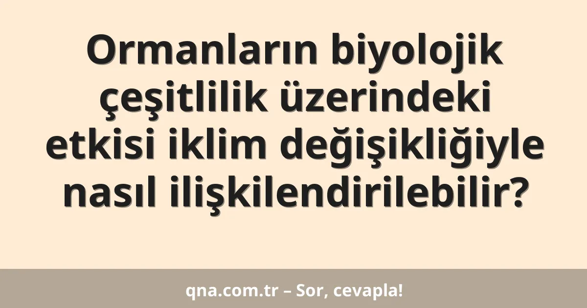 Ormanların biyolojik çeşitlilik üzerindeki etkisi iklim değişikliğiyle nasıl ilişkilendirilebilir?