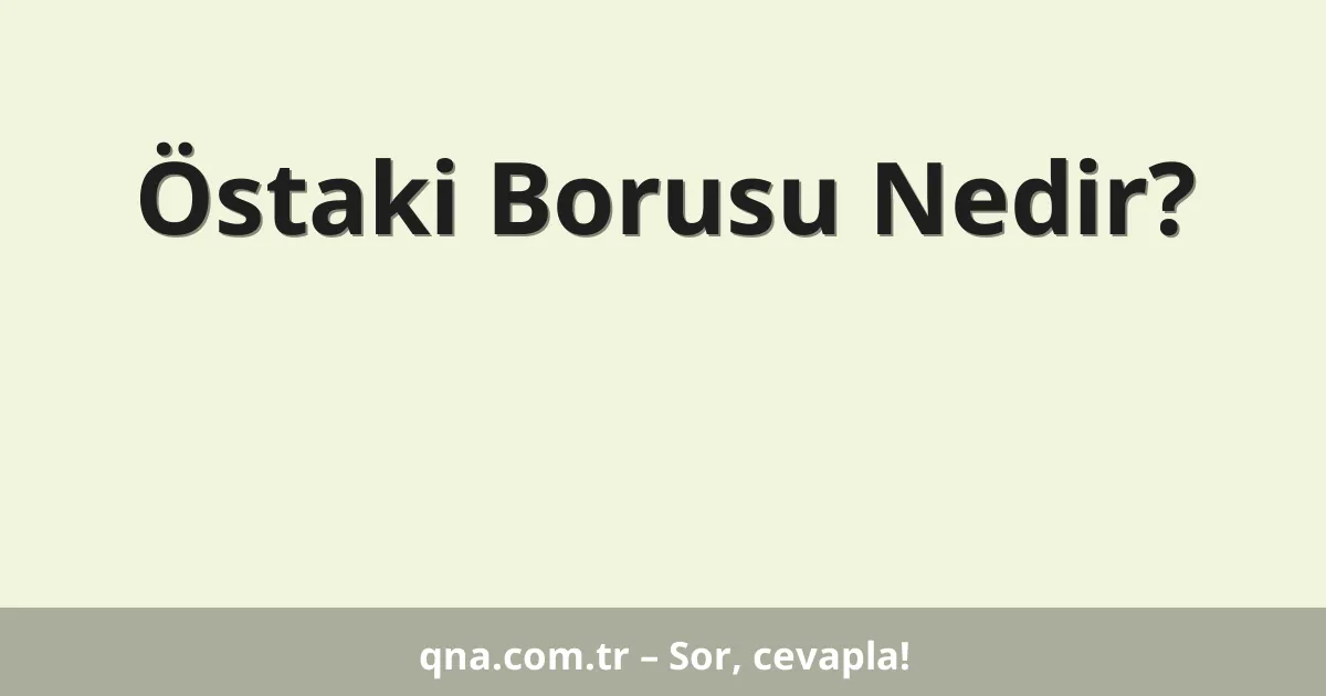 Östaki Borusu Nedir?