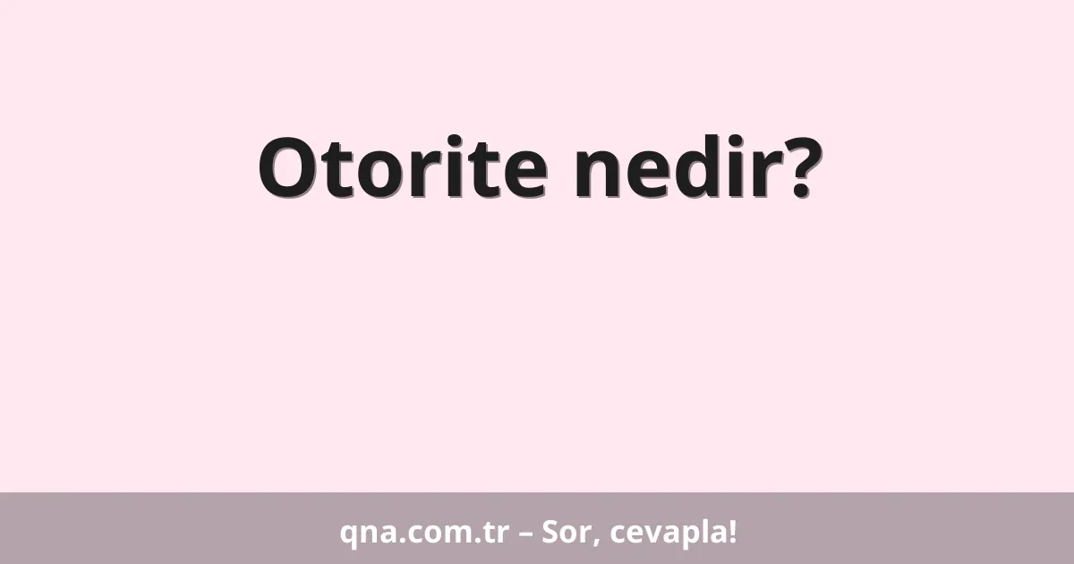 Otorite nedir?
