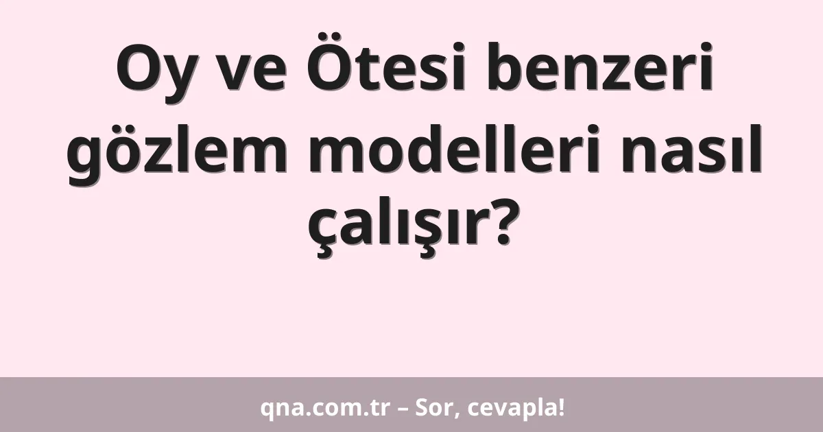 Oy ve Ötesi benzeri gözlem modelleri nasıl çalışır?