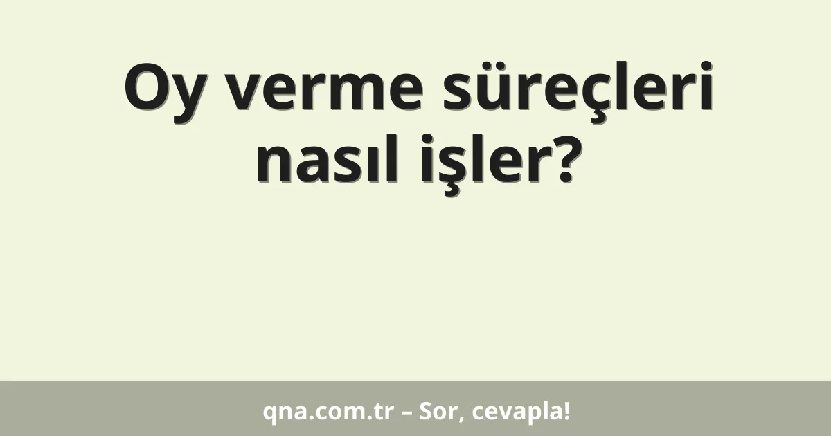 Oy verme süreçleri nasıl işler?