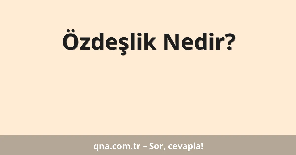 Özdeşlik Nedir?