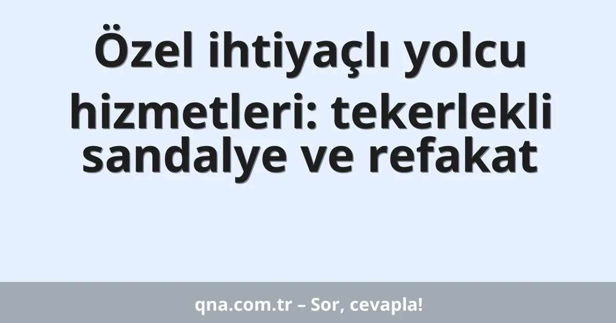 Özel ihtiyaçlı yolcu hizmetleri: tekerlekli sandalye ve refakat