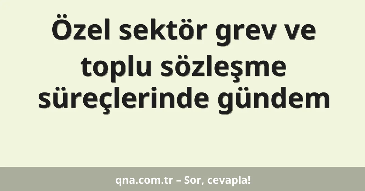 Özel sektör grev ve toplu sözleşme süreçlerinde gündem