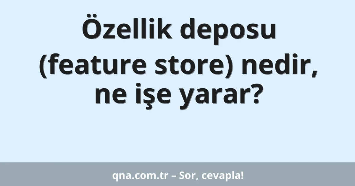 Özellik deposu (feature store) nedir, ne işe yarar?