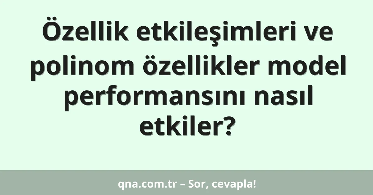 Özellik etkileşimleri ve polinom özellikler model performansını nasıl etkiler?