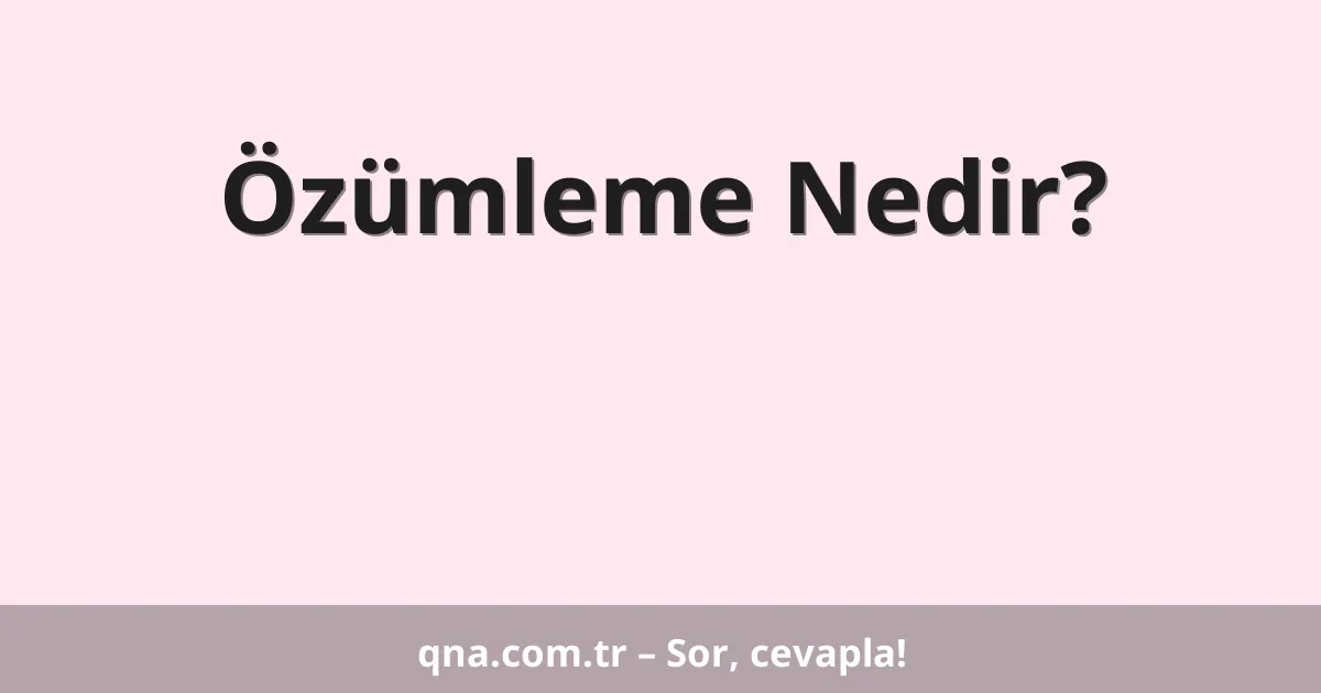 Özümleme Nedir?
