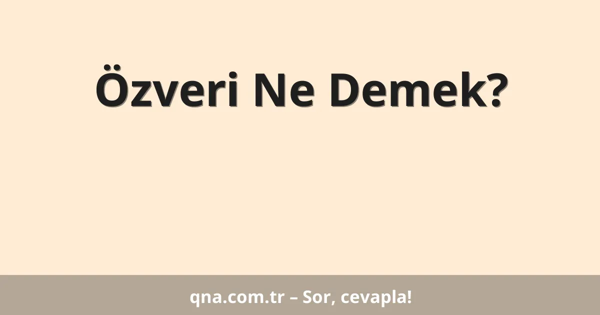 Özveri Ne Demek?