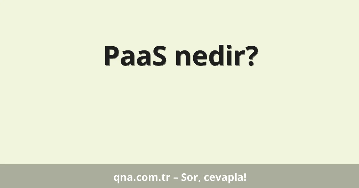 PaaS nedir?