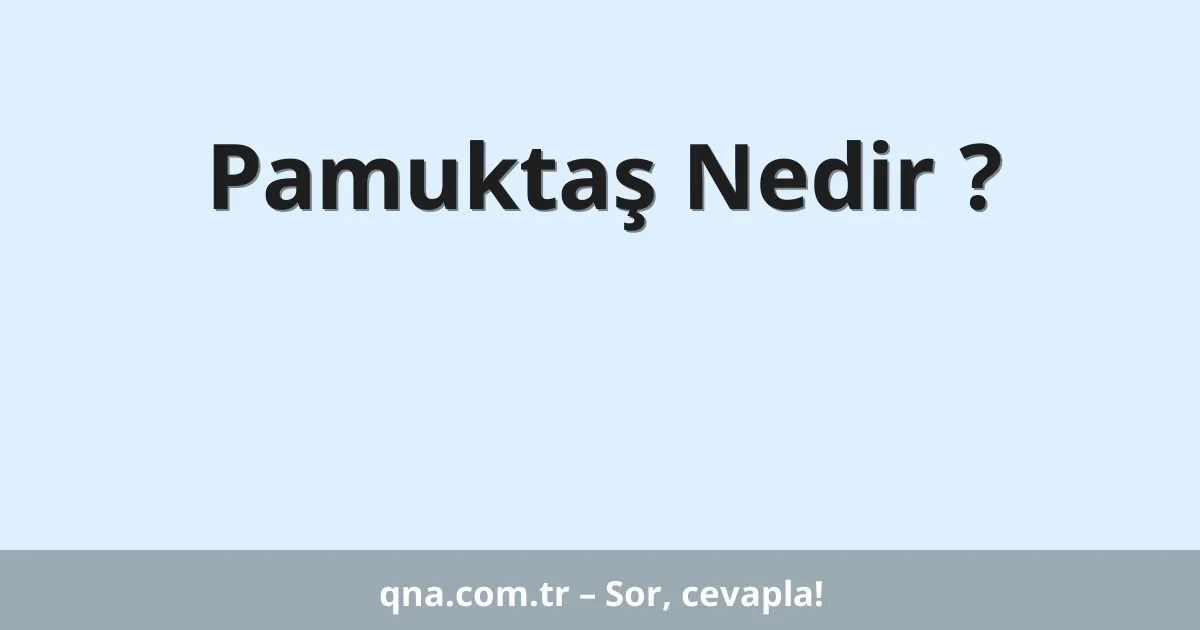 Pamuktaş Nedir ?