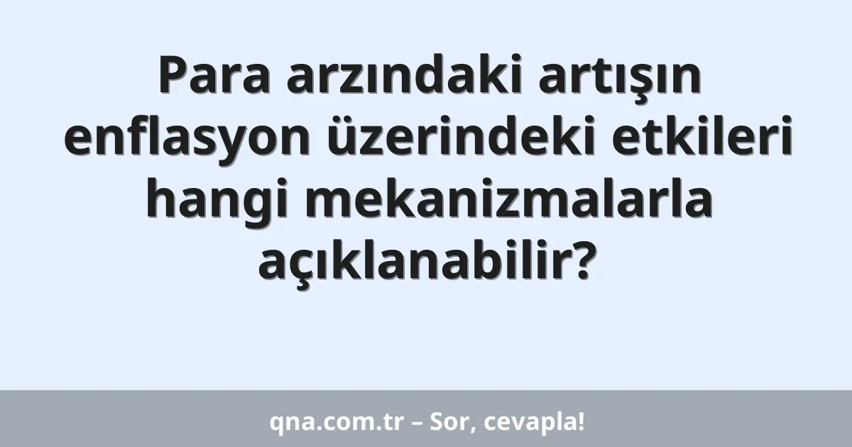Para arzındaki artışın enflasyon üzerindeki etkileri hangi mekanizmalarla açıklanabilir?