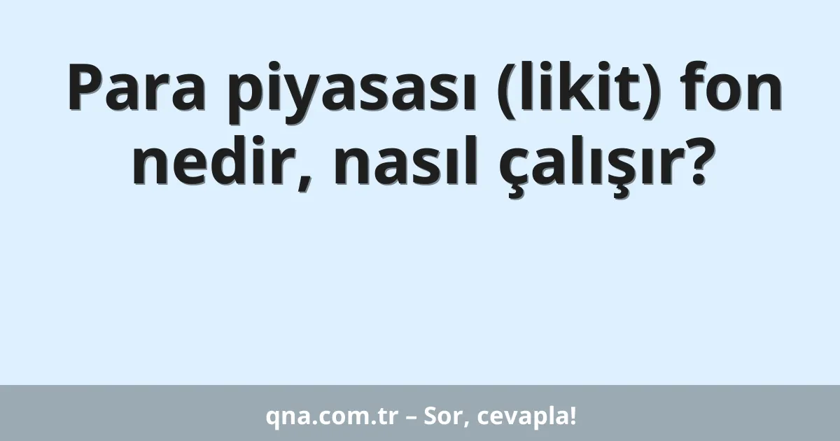 Para piyasası (likit) fon nedir, nasıl çalışır?