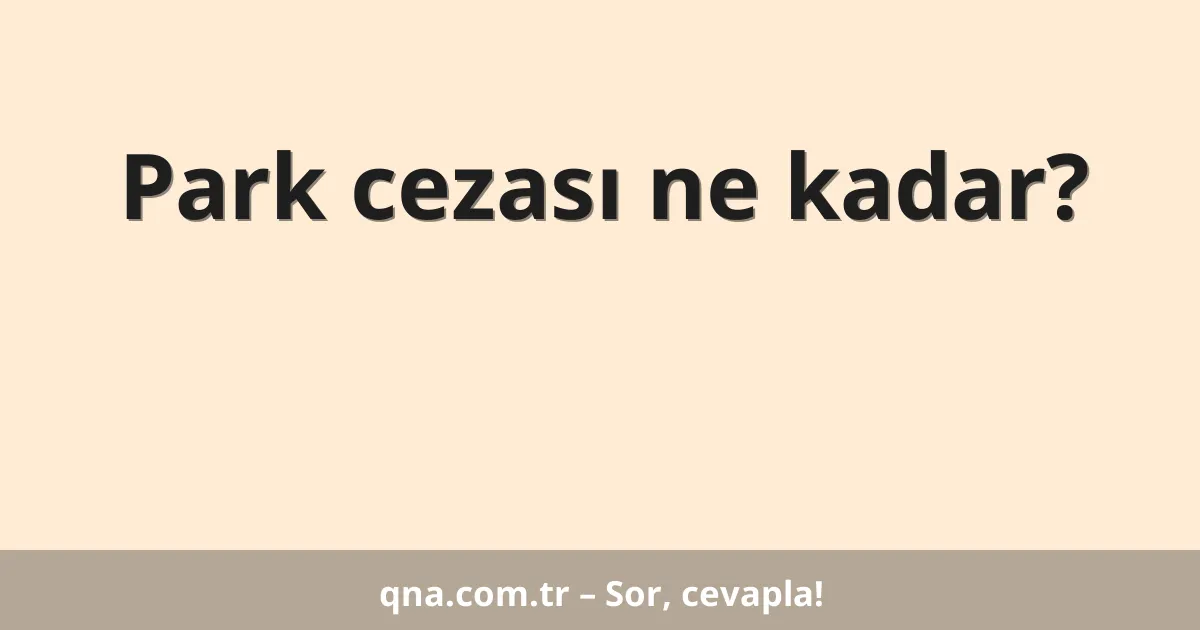 Park cezası ne kadar?