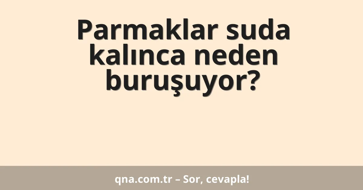 Parmaklar suda kalınca neden buruşuyor?