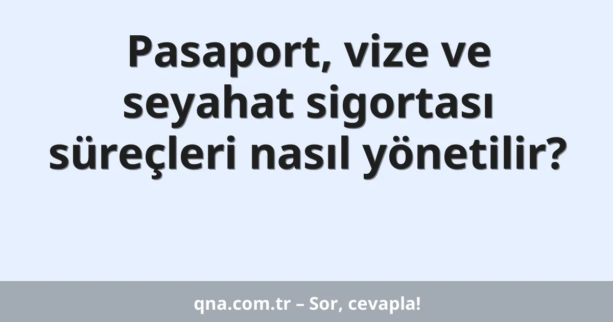 Pasaport, vize ve seyahat sigortası süreçleri nasıl yönetilir?