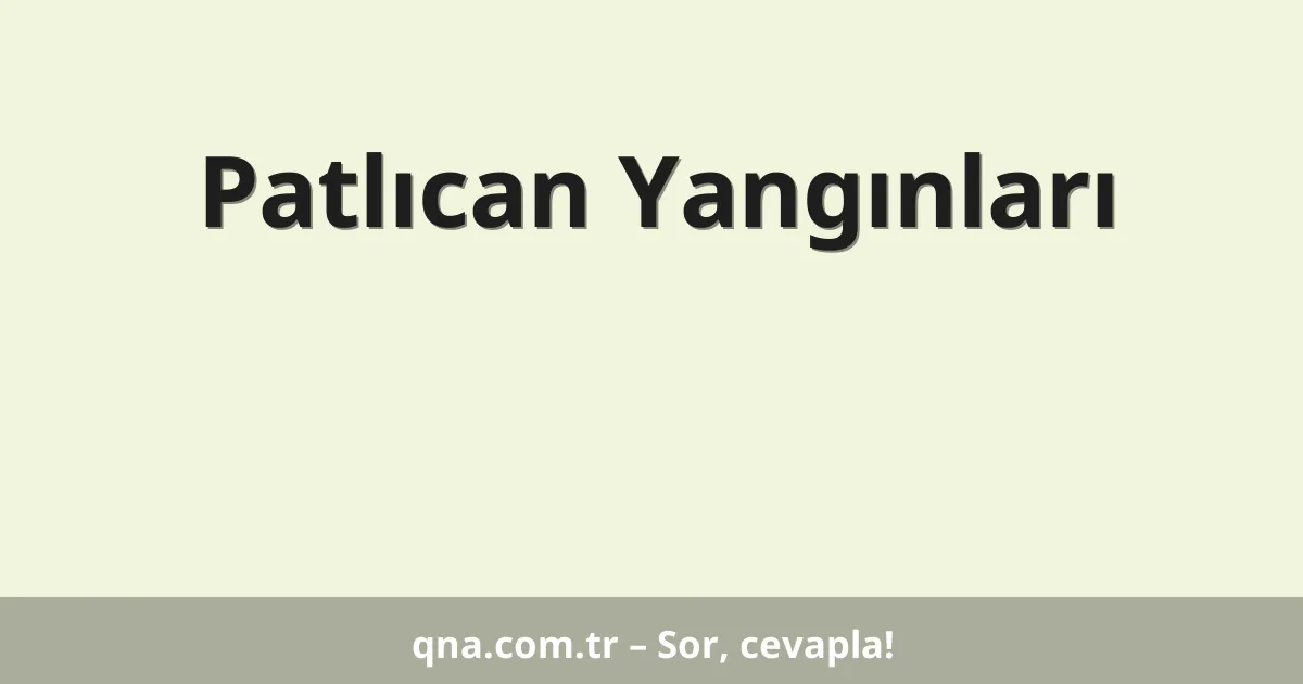 Patlıcan Yangınları