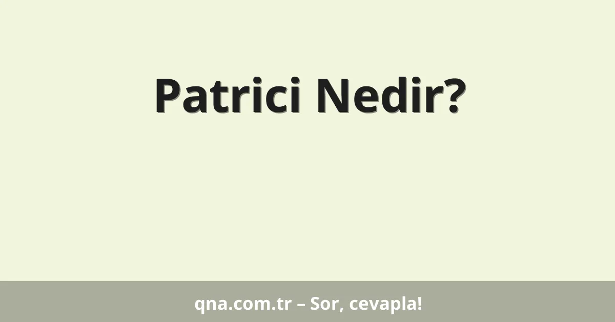 Patrici Nedir?