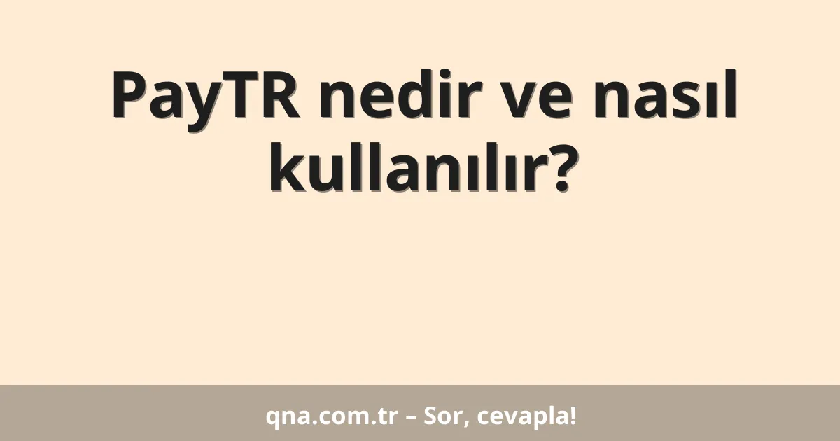 PayTR nedir ve nasıl kullanılır?