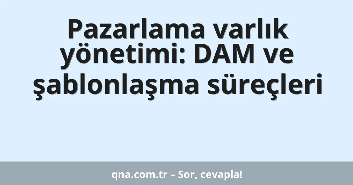 Pazarlama varlık yönetimi: DAM ve şablonlaşma süreçleri