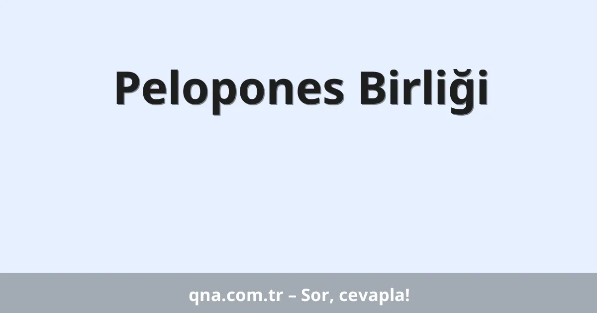 Pelopones Birliği
