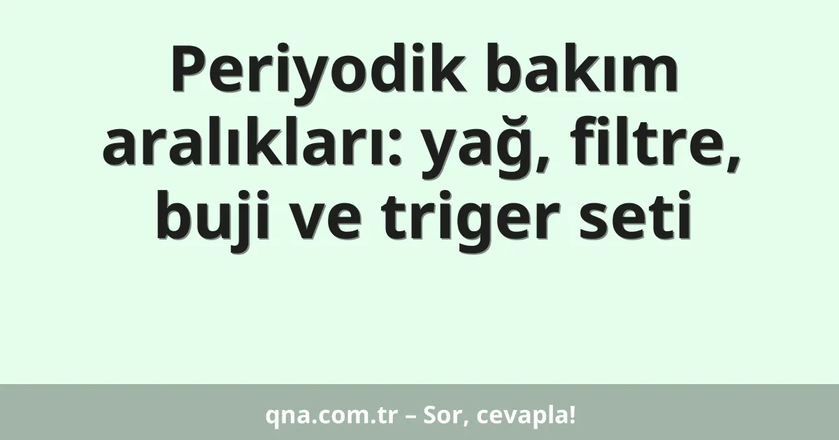 Periyodik bakım aralıkları: yağ, filtre, buji ve triger seti