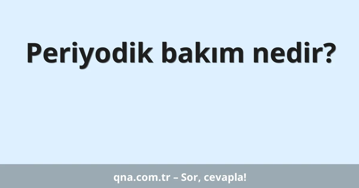Periyodik bakım nedir?
