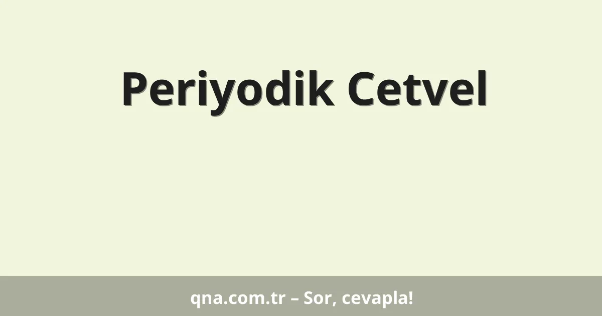Periyodik Cetvel