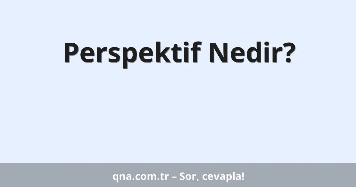 Perspektif Nedir?