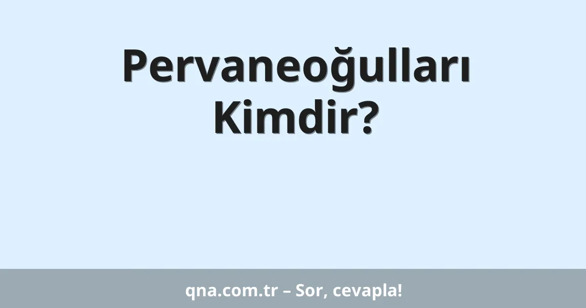Pervaneoğulları Kimdir?