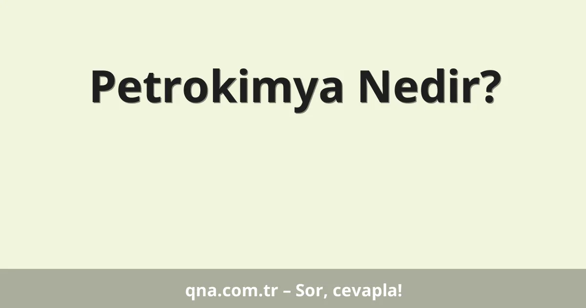 Petrokimya Nedir?