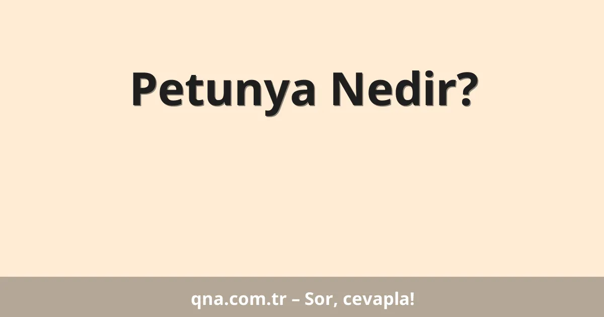 Petunya Nedir?