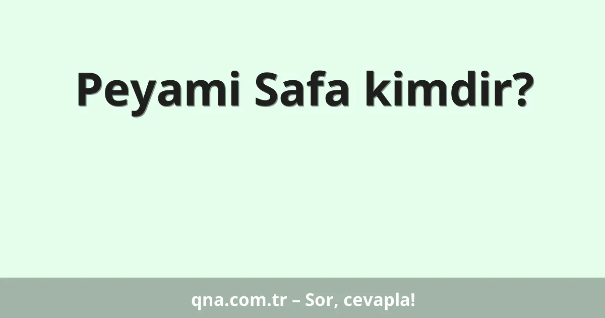 Peyami Safa kimdir?