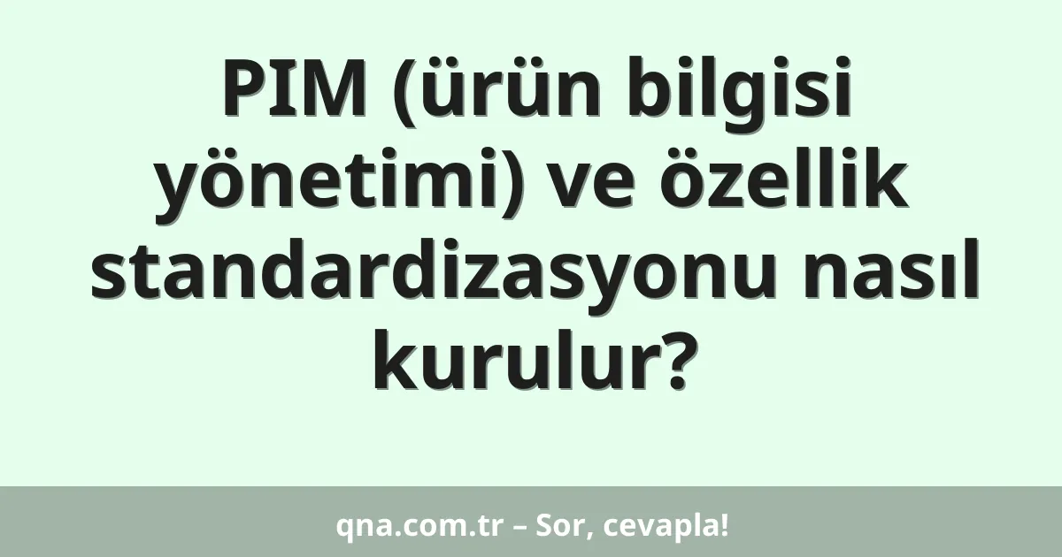 PIM (ürün bilgisi yönetimi) ve özellik standardizasyonu nasıl kurulur?