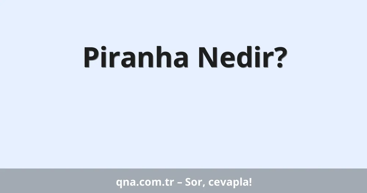 Piranha Nedir?