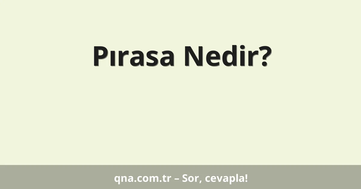 Pırasa Nedir?