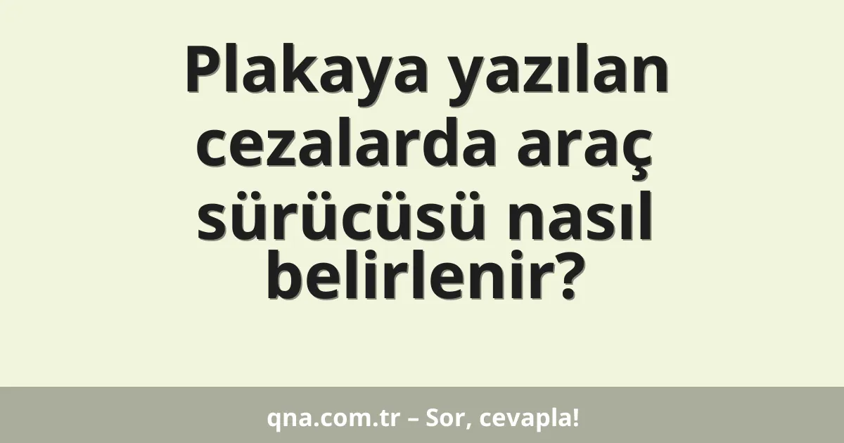 Plakaya yazılan cezalarda araç sürücüsü nasıl belirlenir?