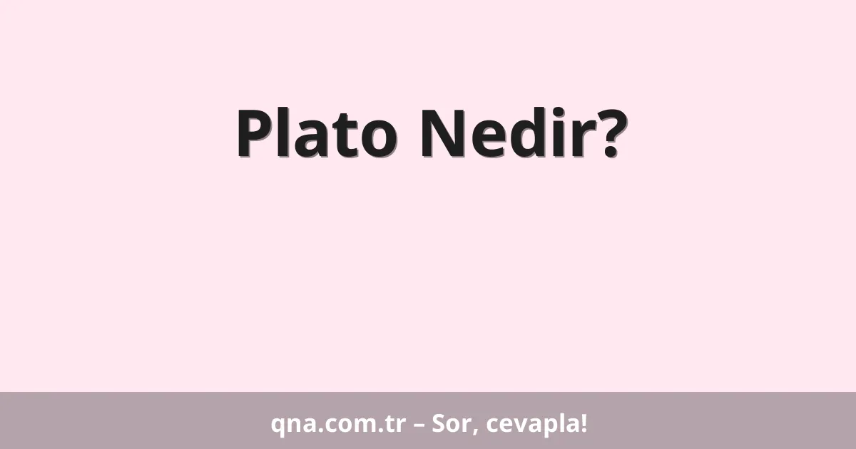 Plato Nedir?