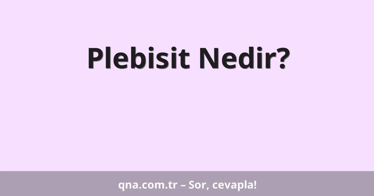 Plebisit Nedir?