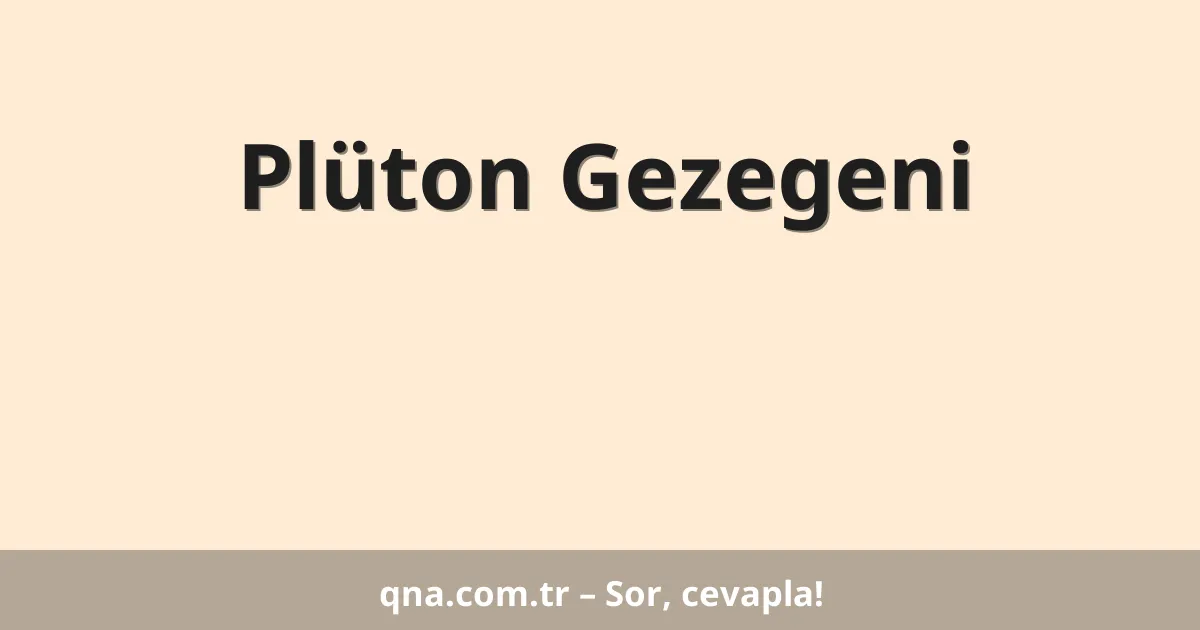 Plüton Gezegeni