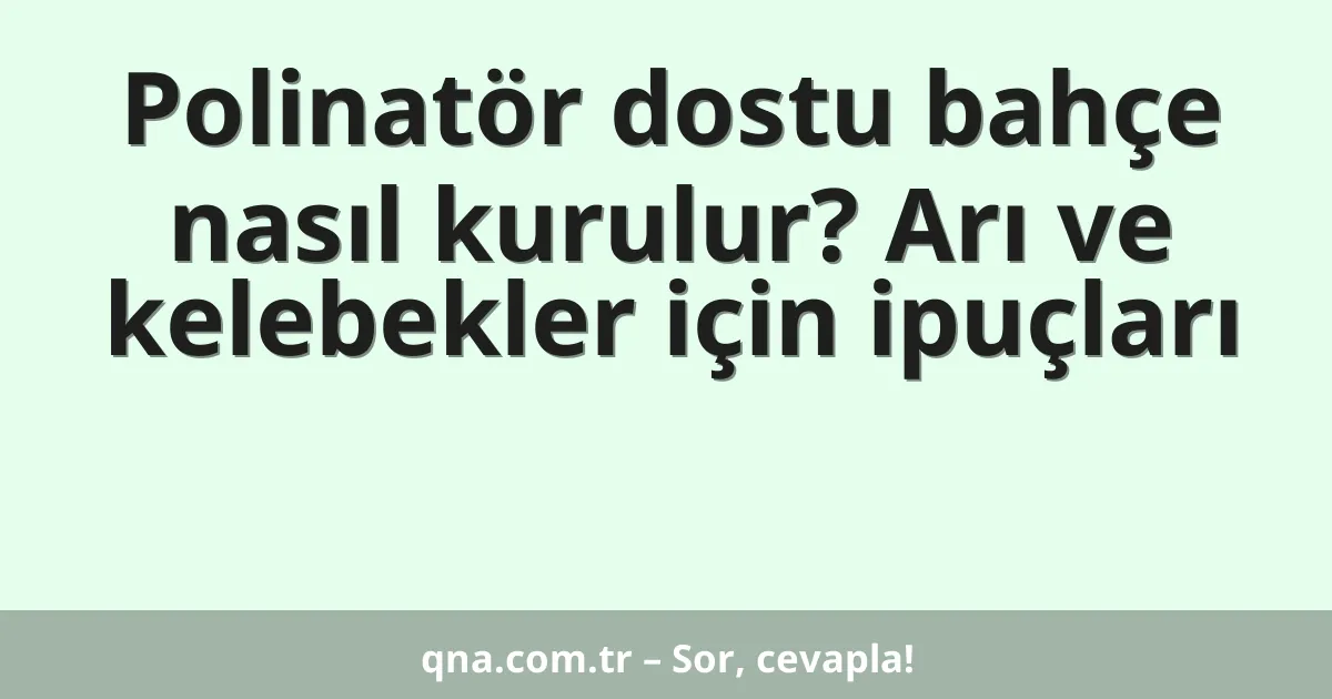 Polinatör dostu bahçe nasıl kurulur? Arı ve kelebekler için ipuçları