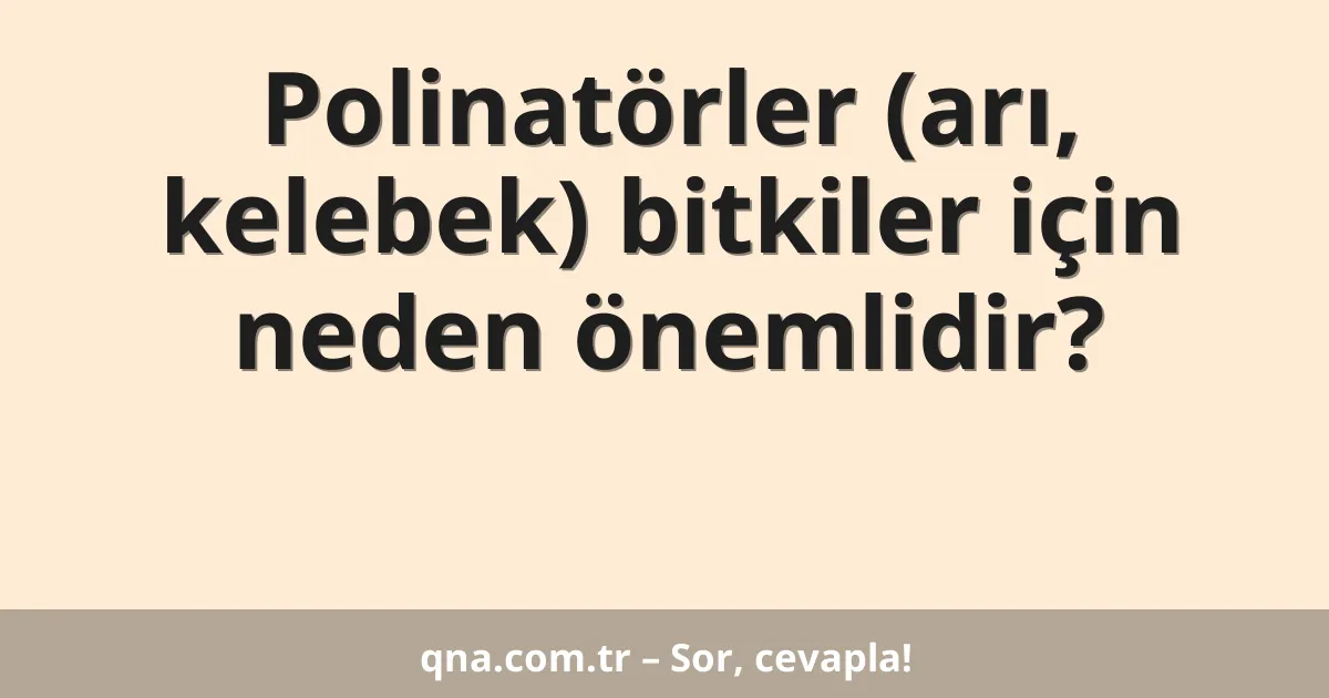 Polinatörler (arı, kelebek) bitkiler için neden önemlidir?