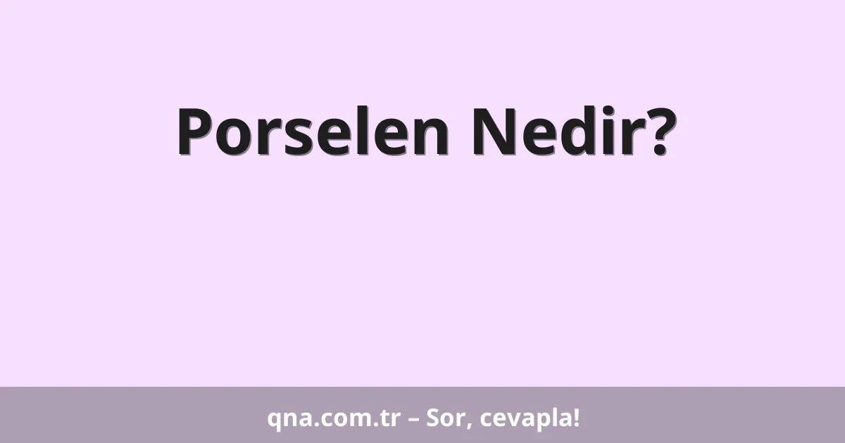 Porselen Nedir?