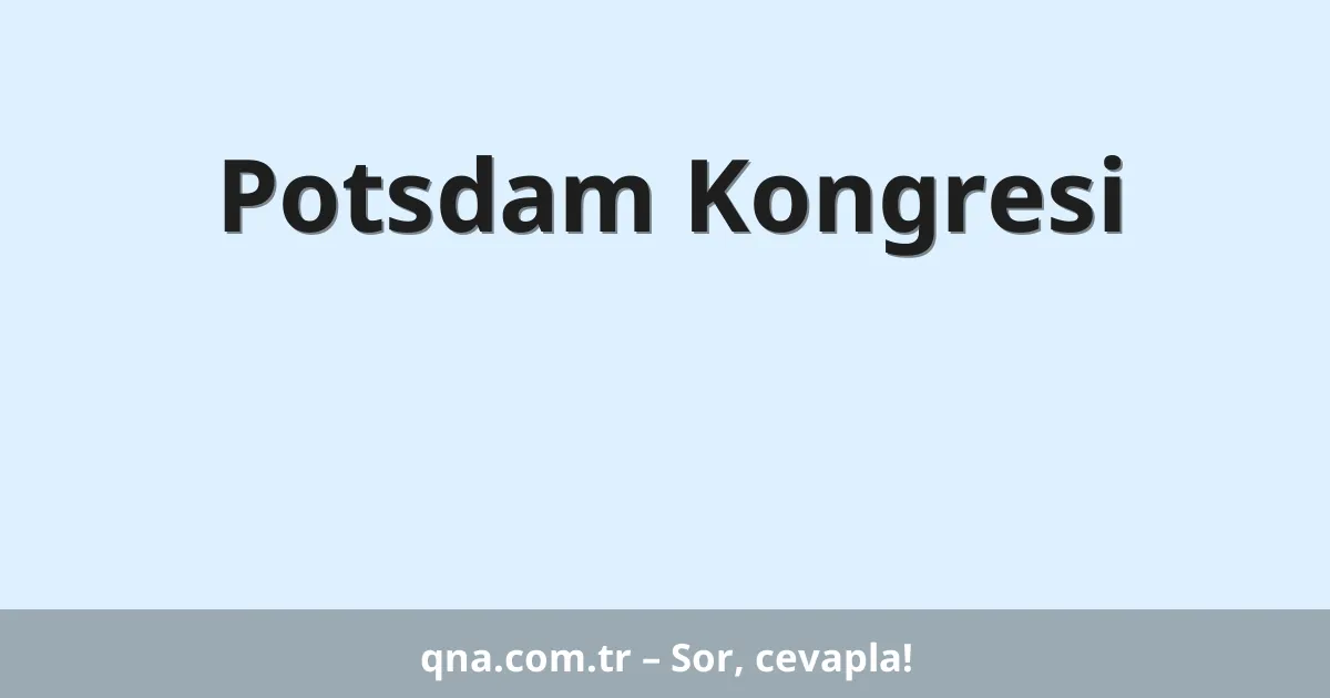 Potsdam Kongresi
