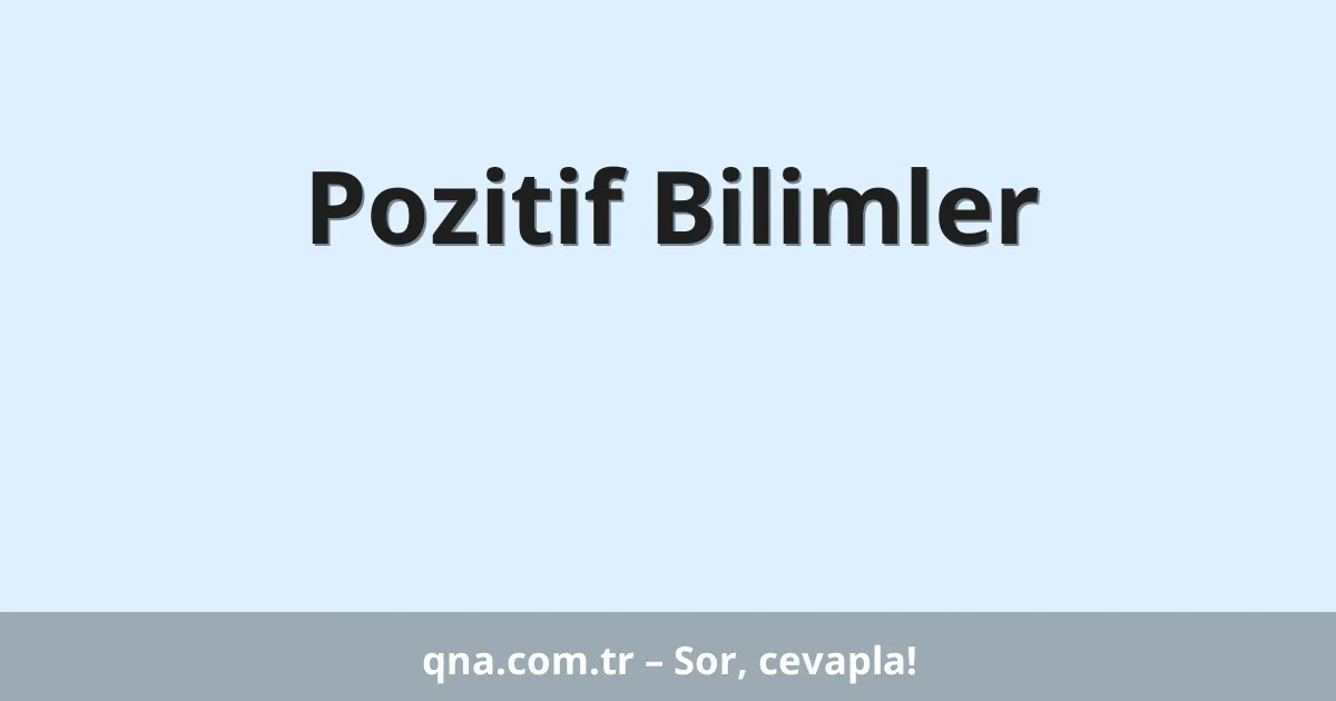Pozitif Bilimler