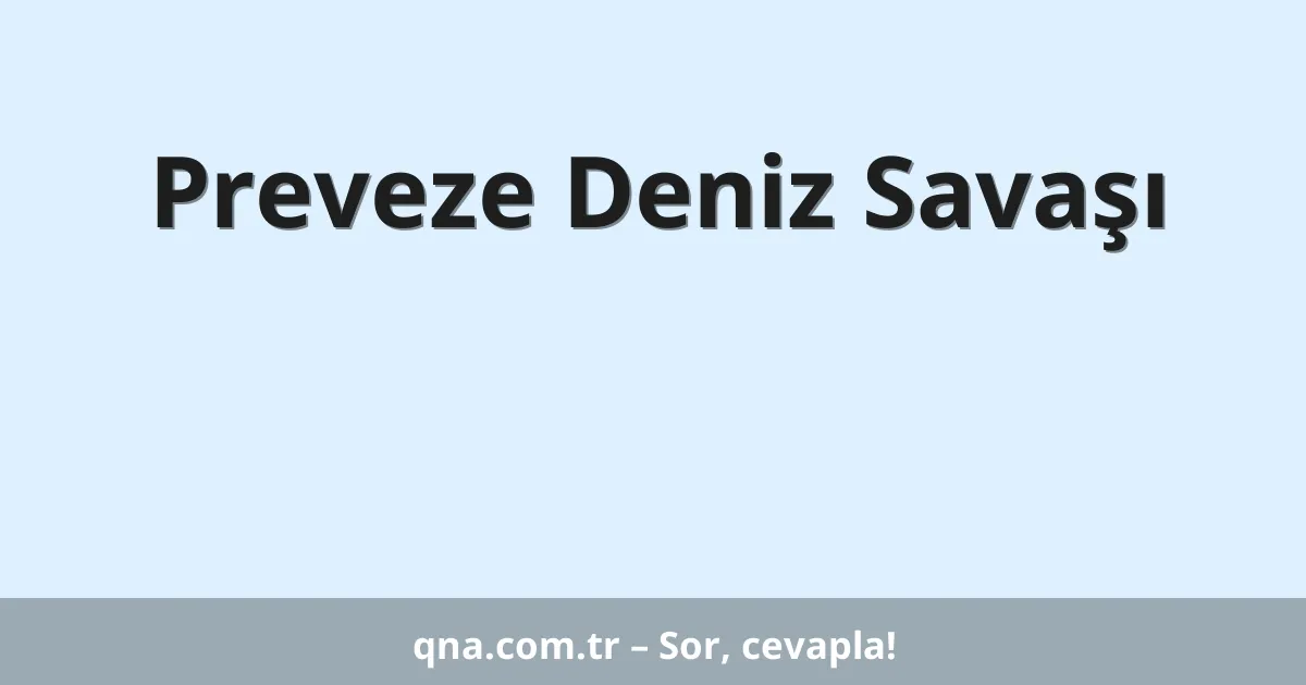Preveze Deniz Savaşı