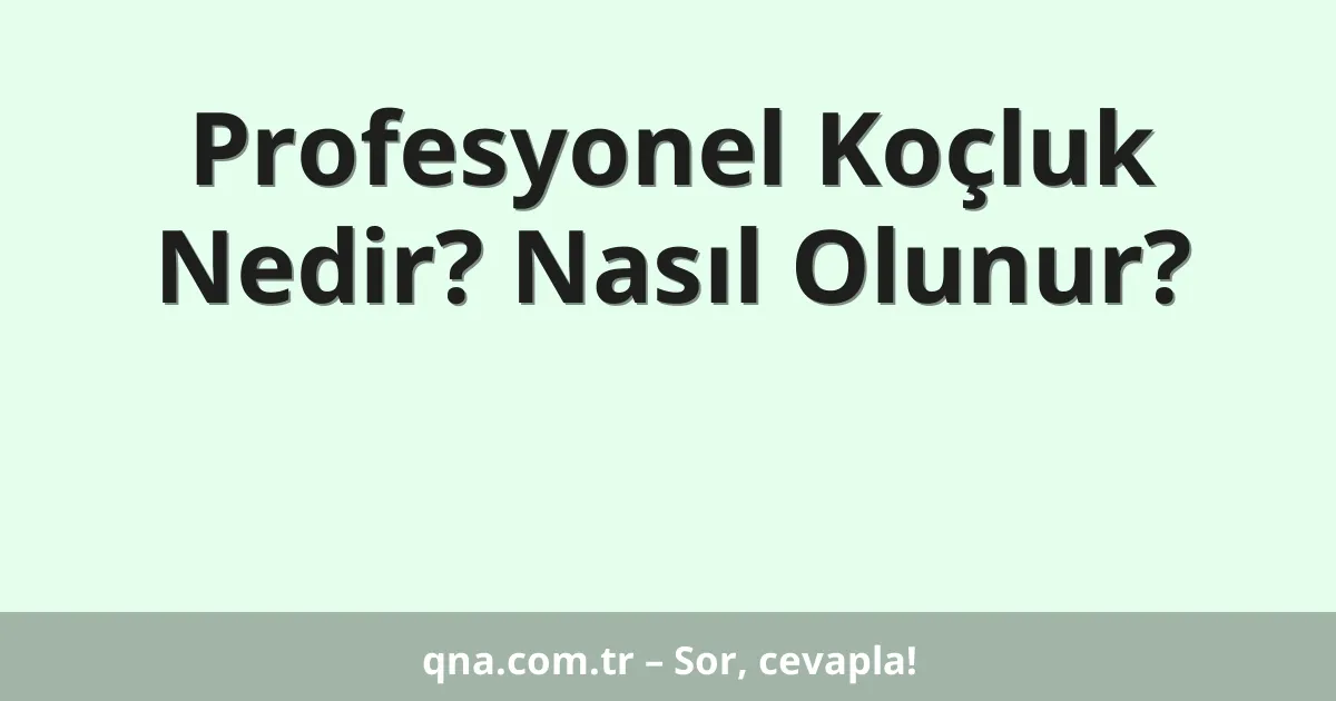 Profesyonel Koçluk Nedir? Nasıl Olunur?