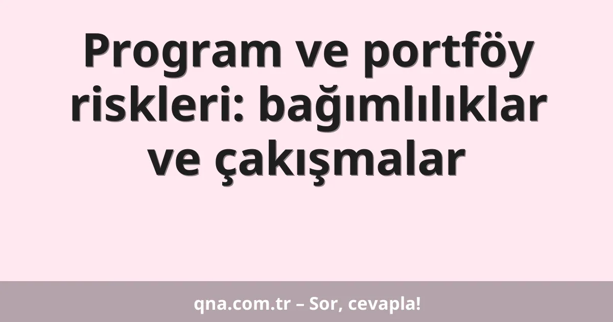 Program ve portföy riskleri: bağımlılıklar ve çakışmalar